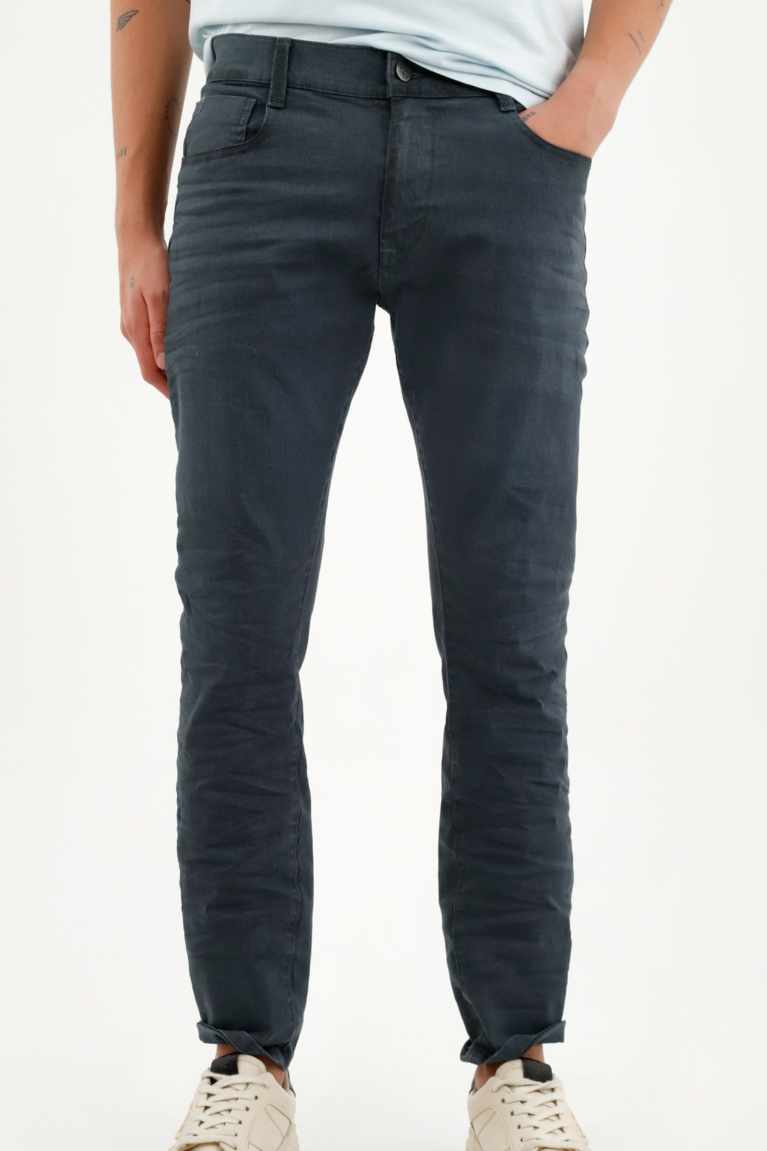 Pantalón cinco bolsillos gris para hombre