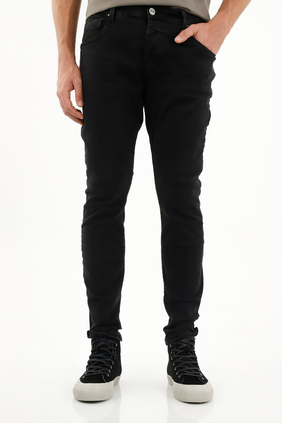 Men's Black Five-Pocket Pants