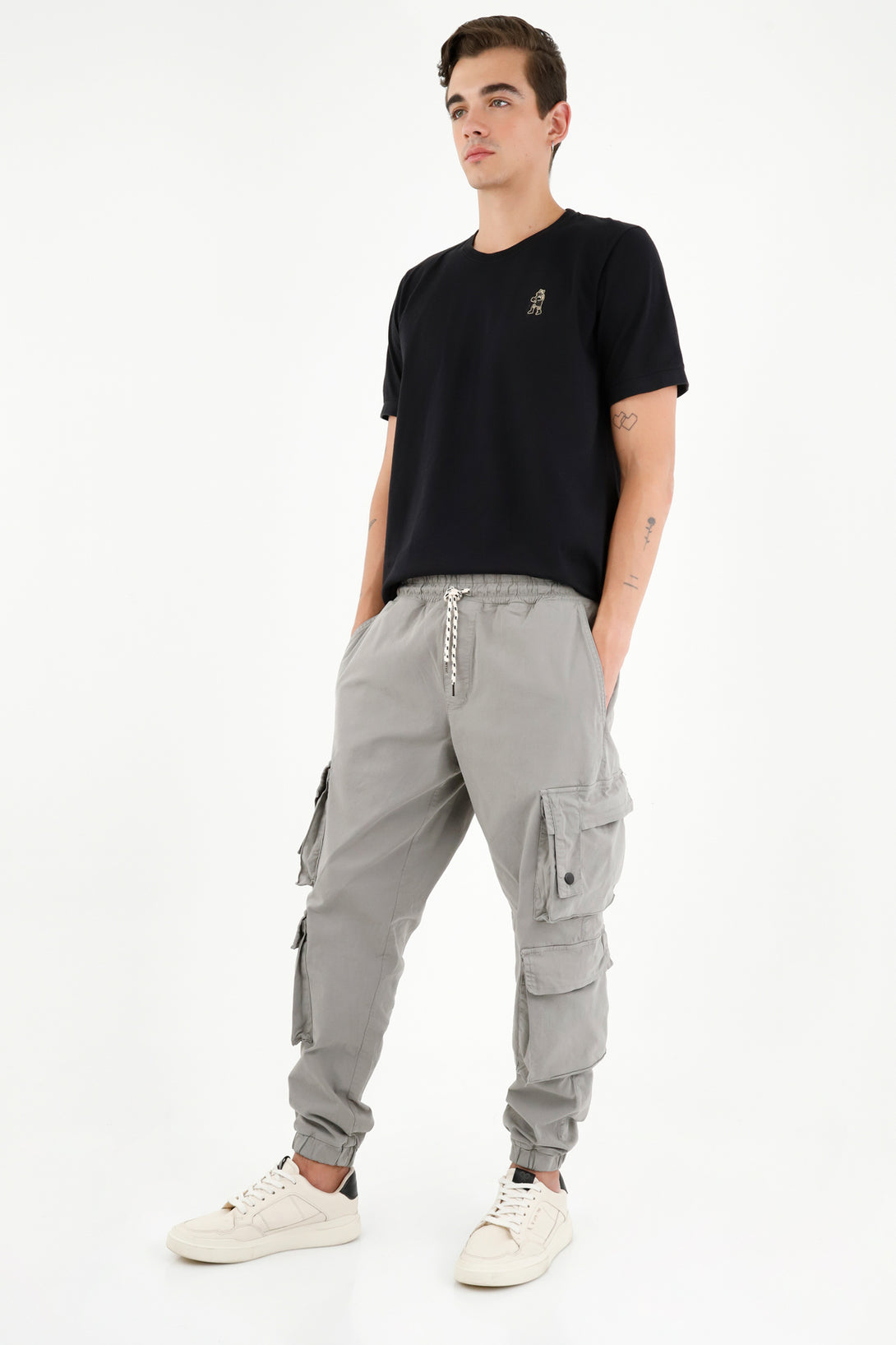 Pantalón tipo Jogger gris para hombre