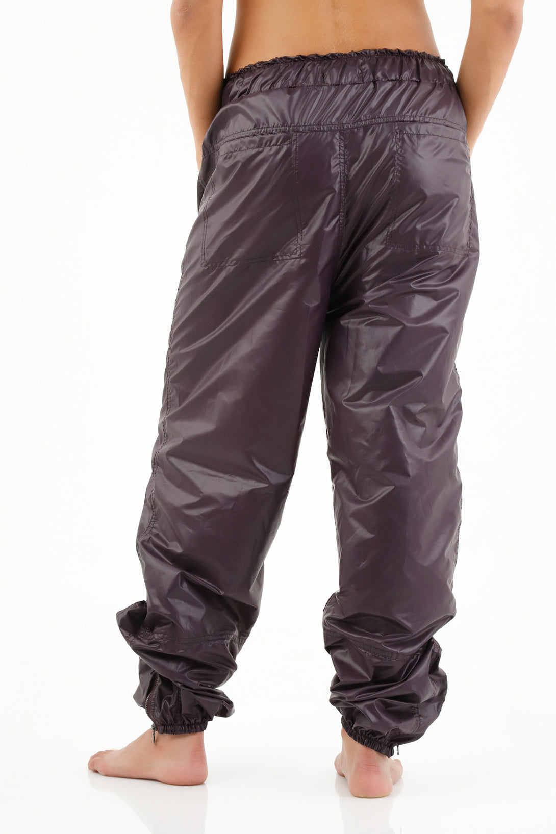 Women's Purple Elastic Waist Pants