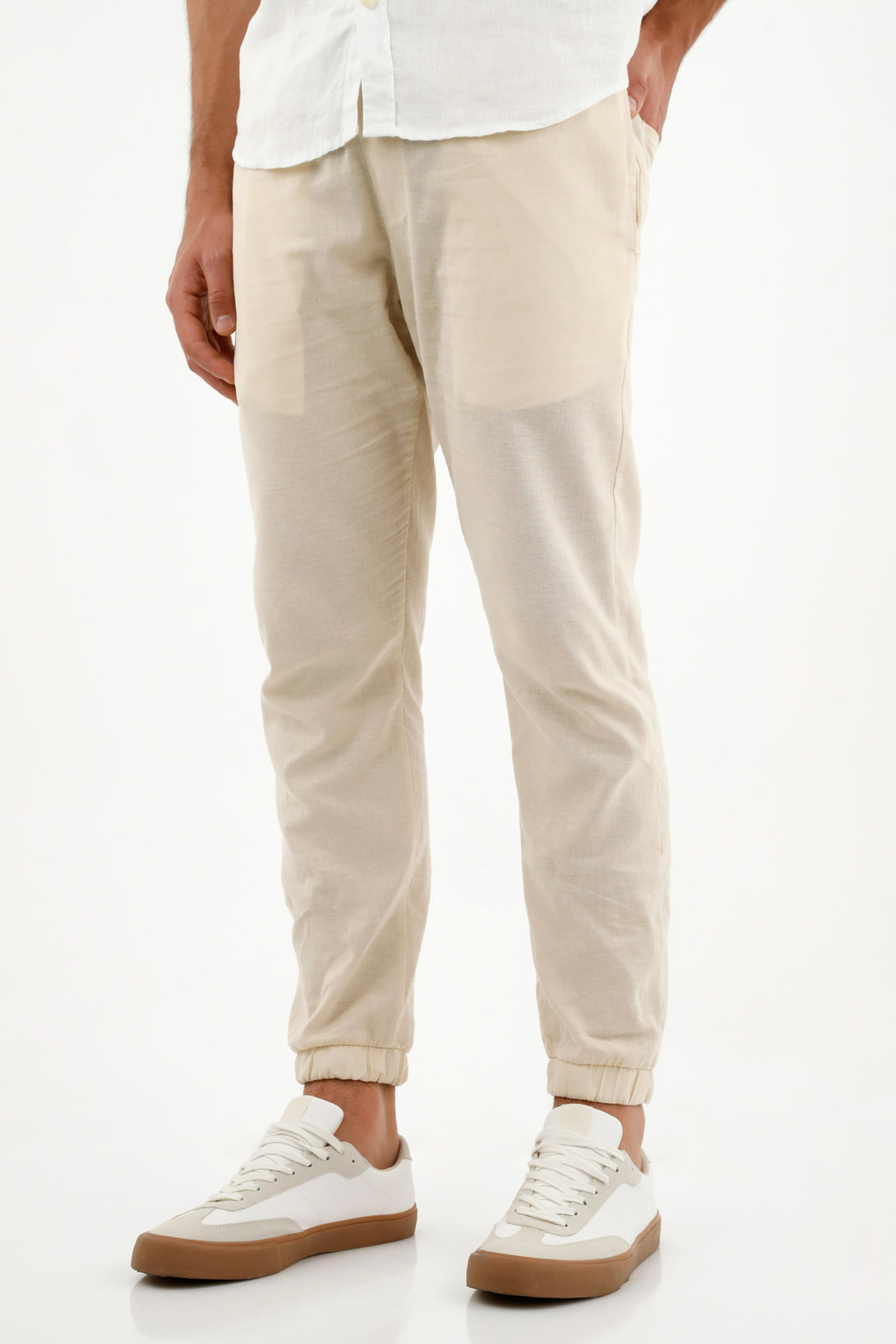 Men's Ecru Jogger Pants