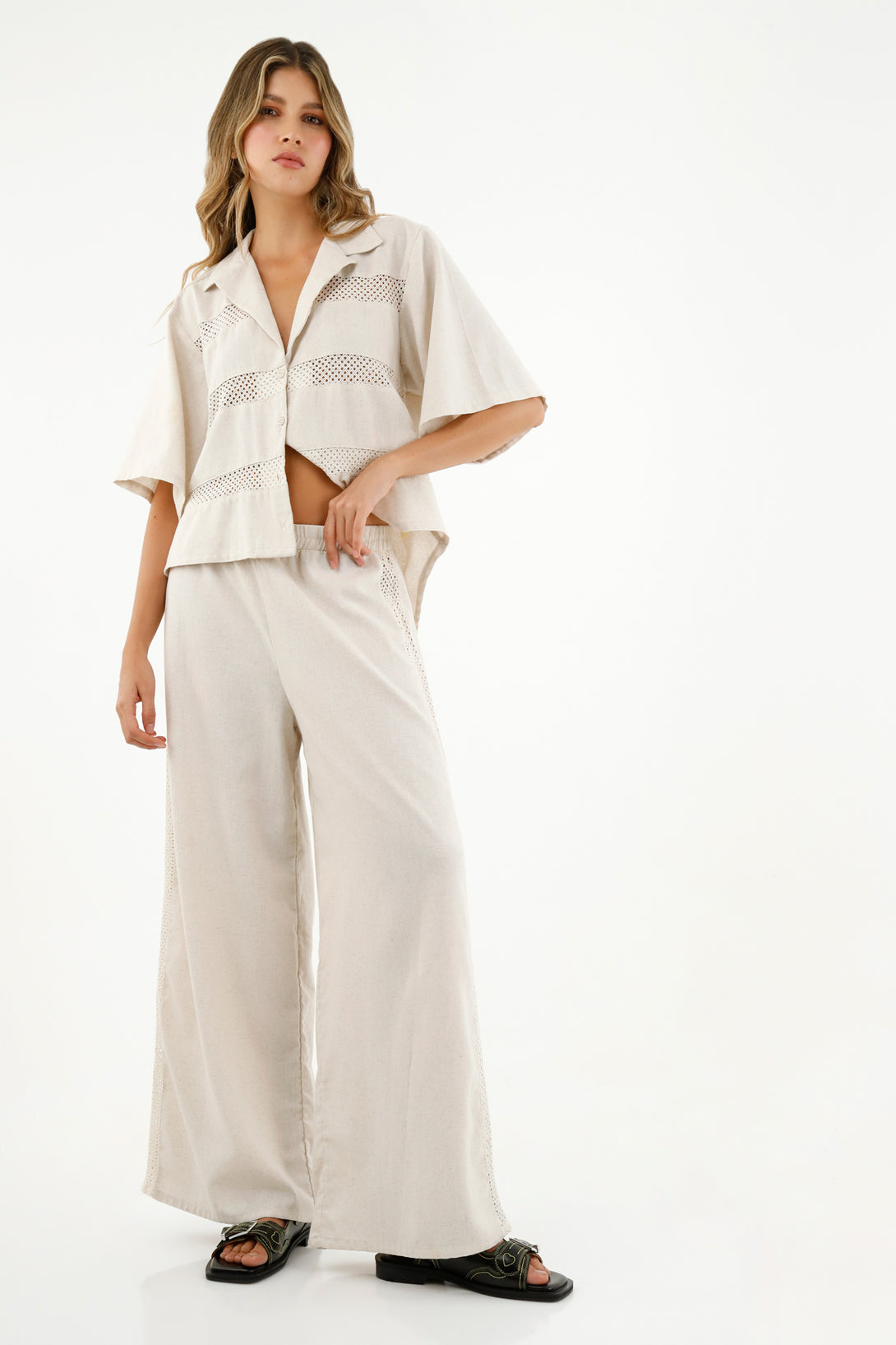 Women's Ecru Linen Pants