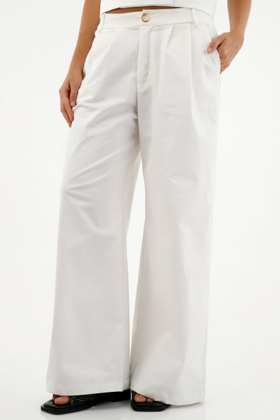 Women's White Classic Silhouette Pants