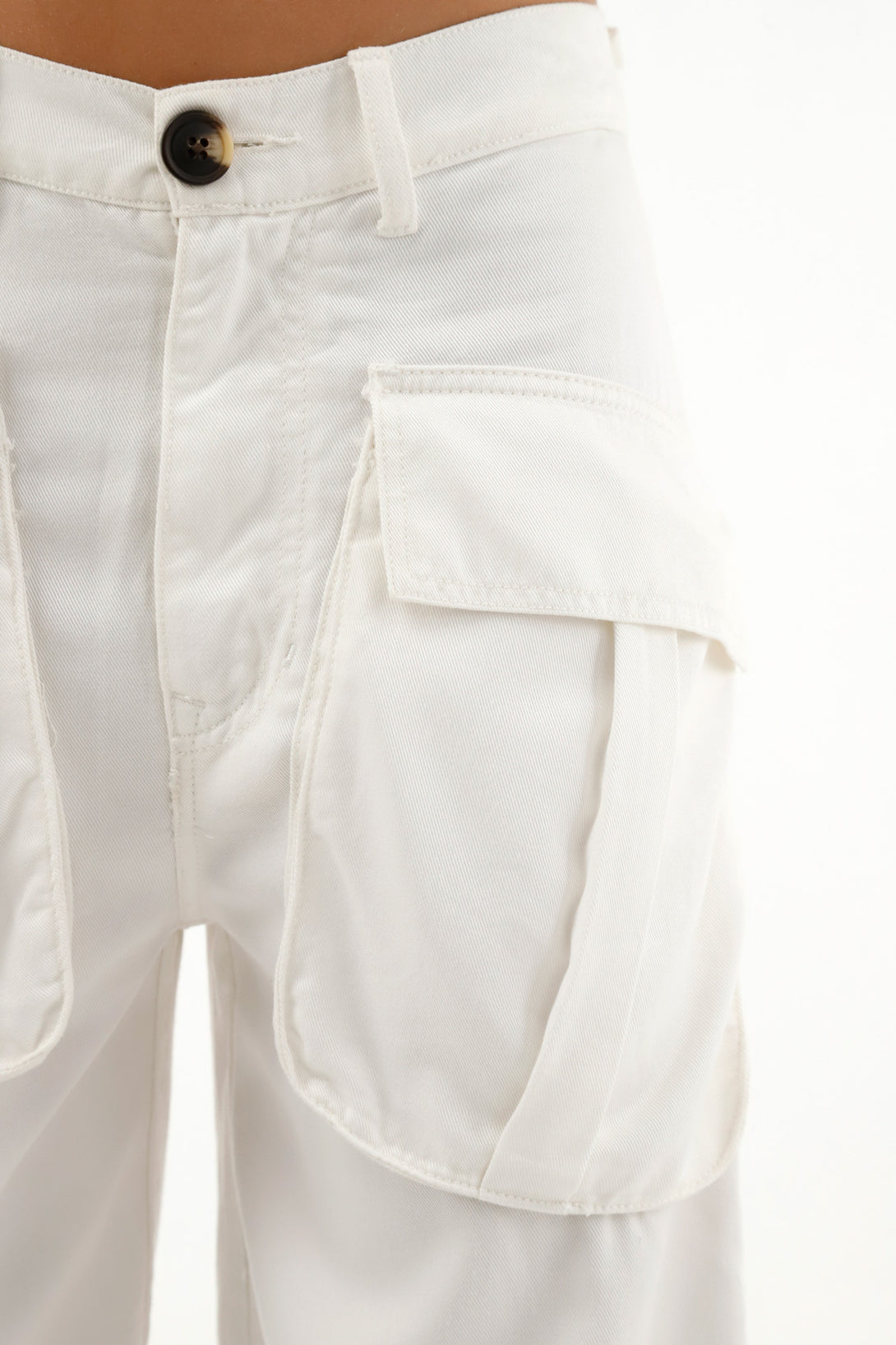 Women's Ecru Cargo Pants