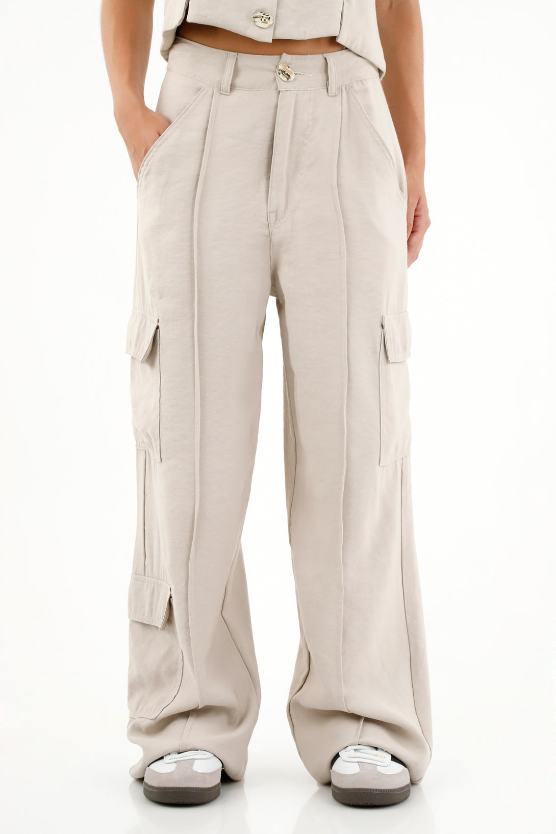 Women's Brown Pocketed Pants