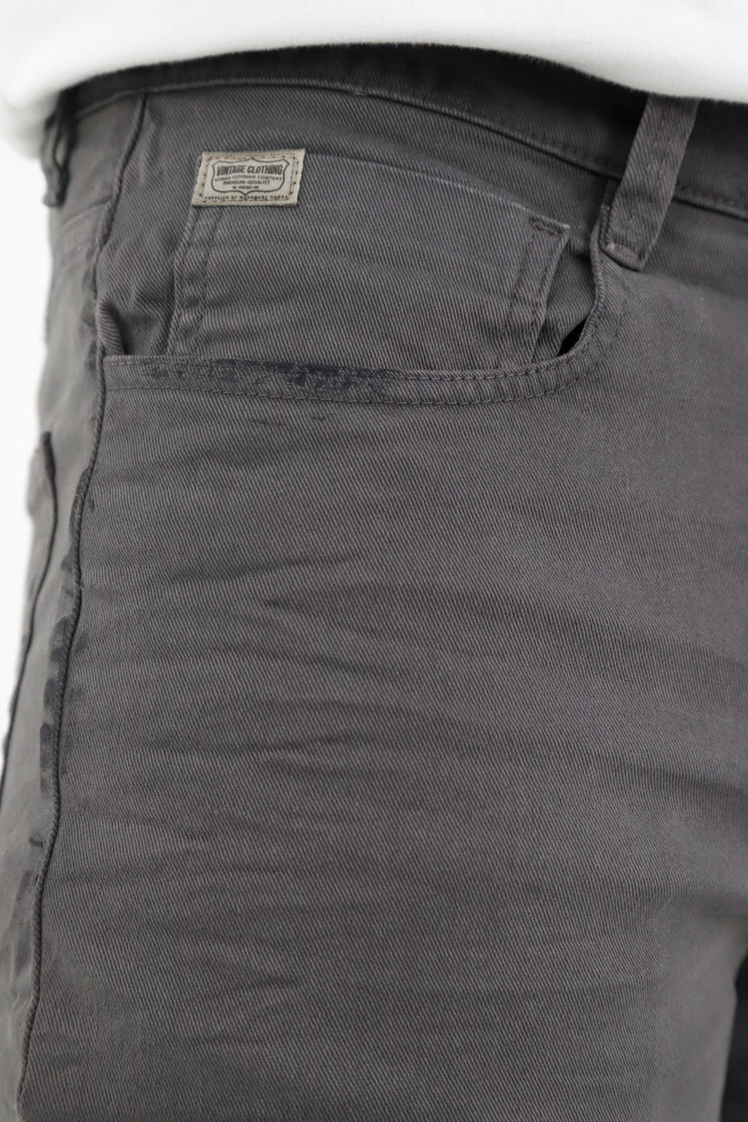 Men's Gray Five-Pocket Pants