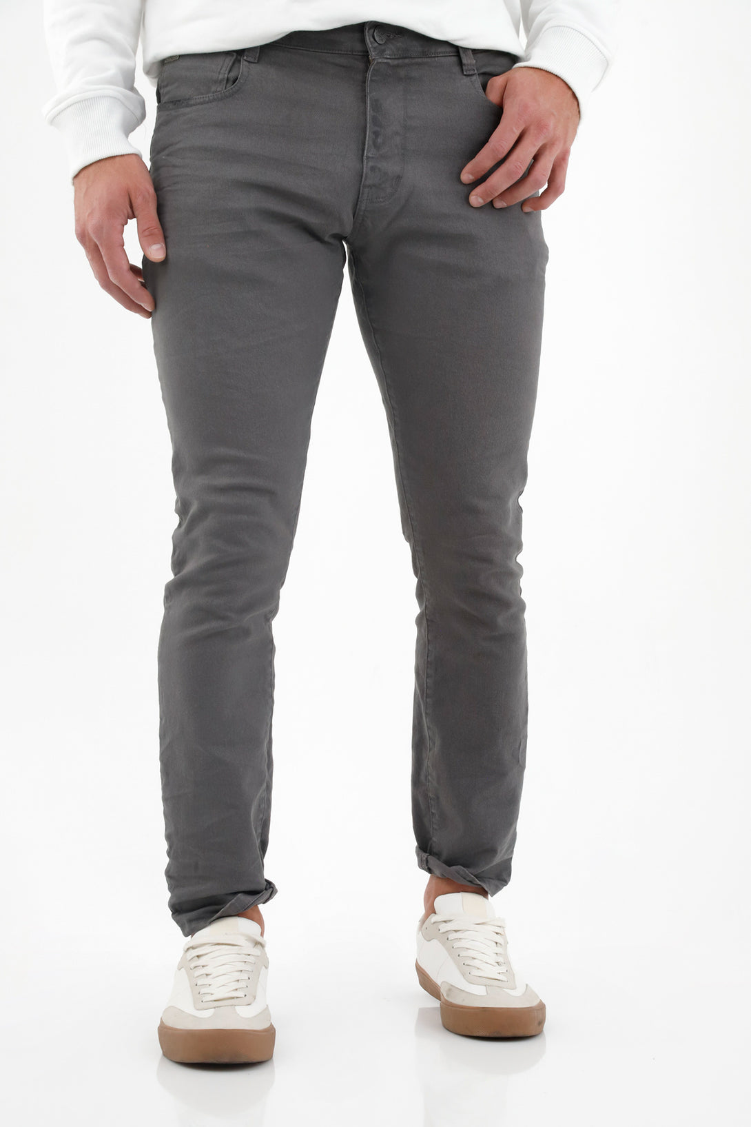 Men's Gray Five-Pocket Pants