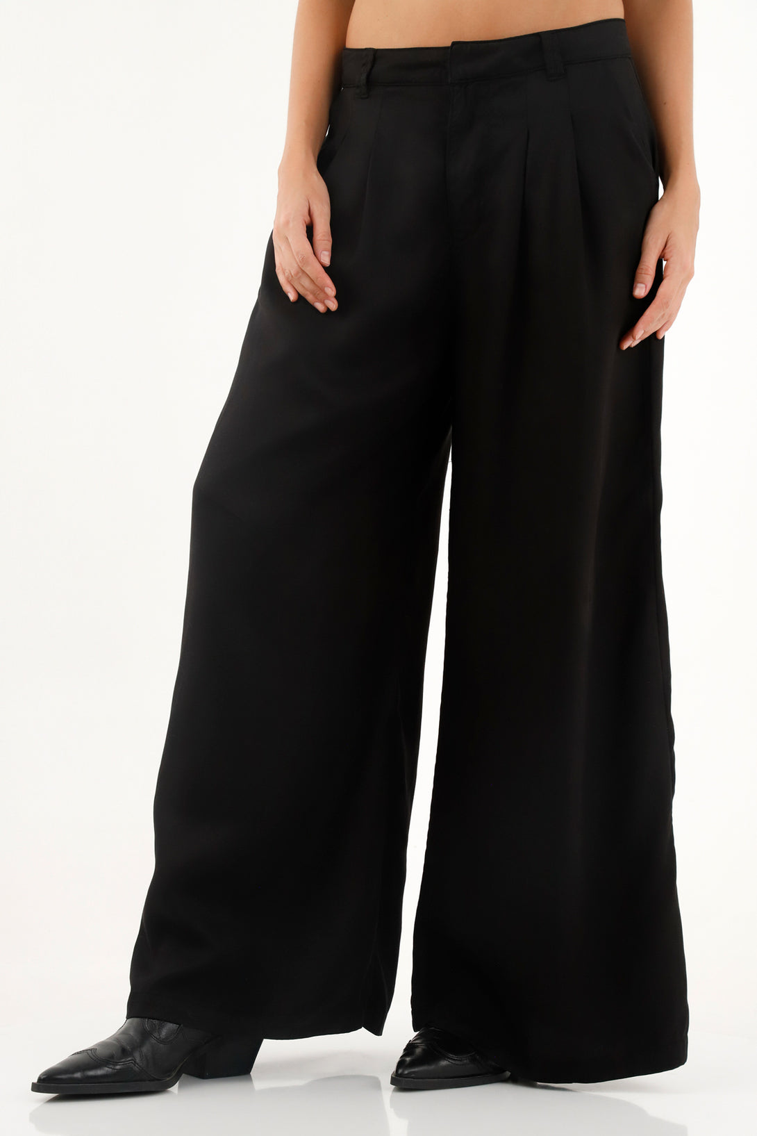 Pantalón amplio negro para mujer