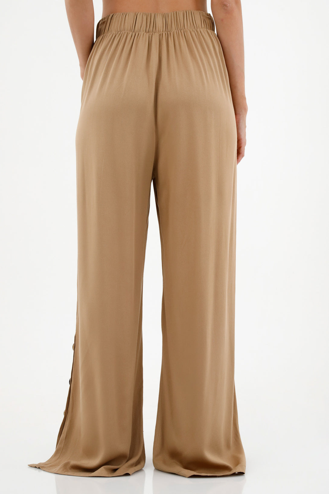 Women's Brown Pants with Diagonal Pockets