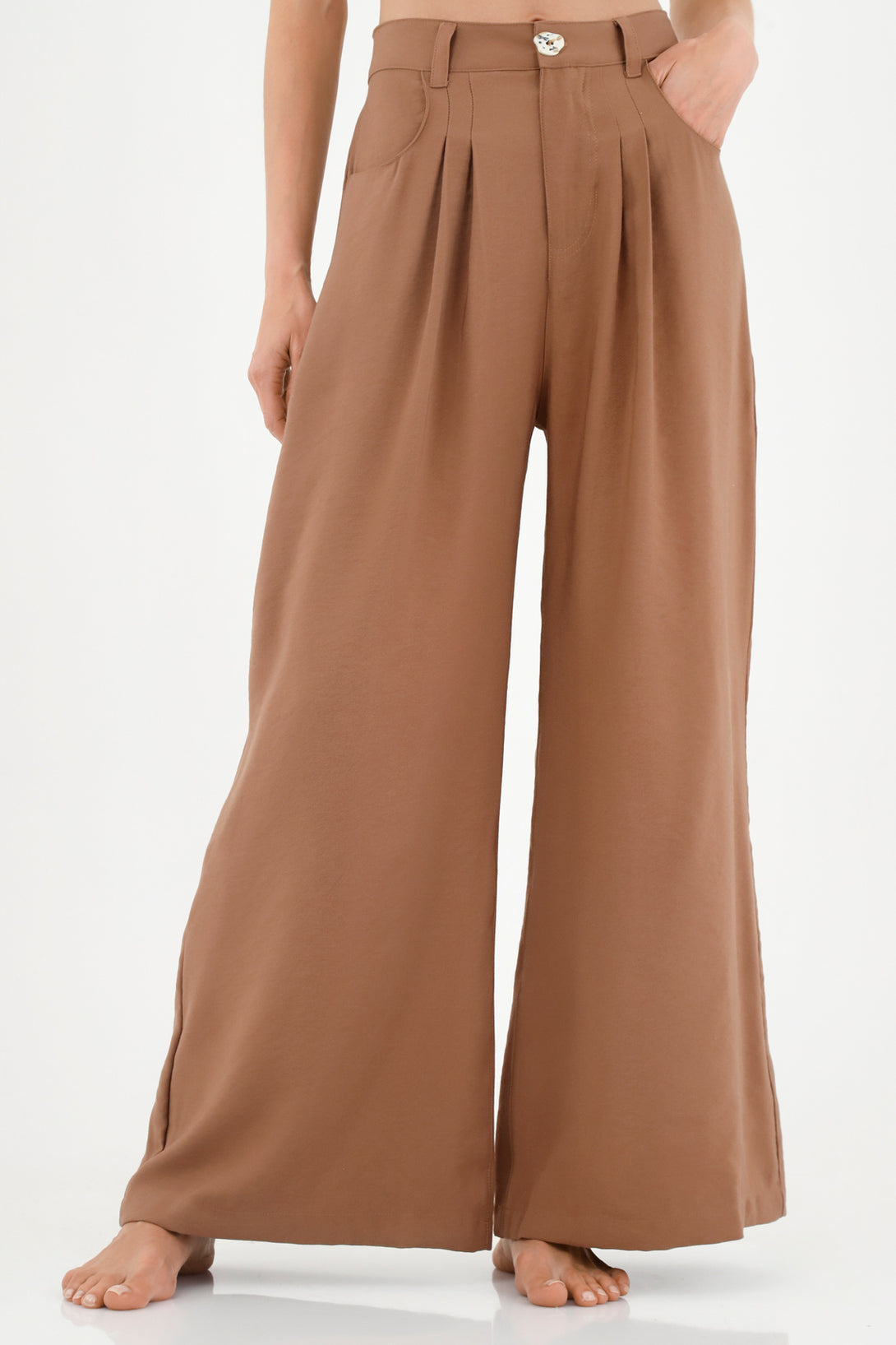 Women's Wide-Leg Brown Pants