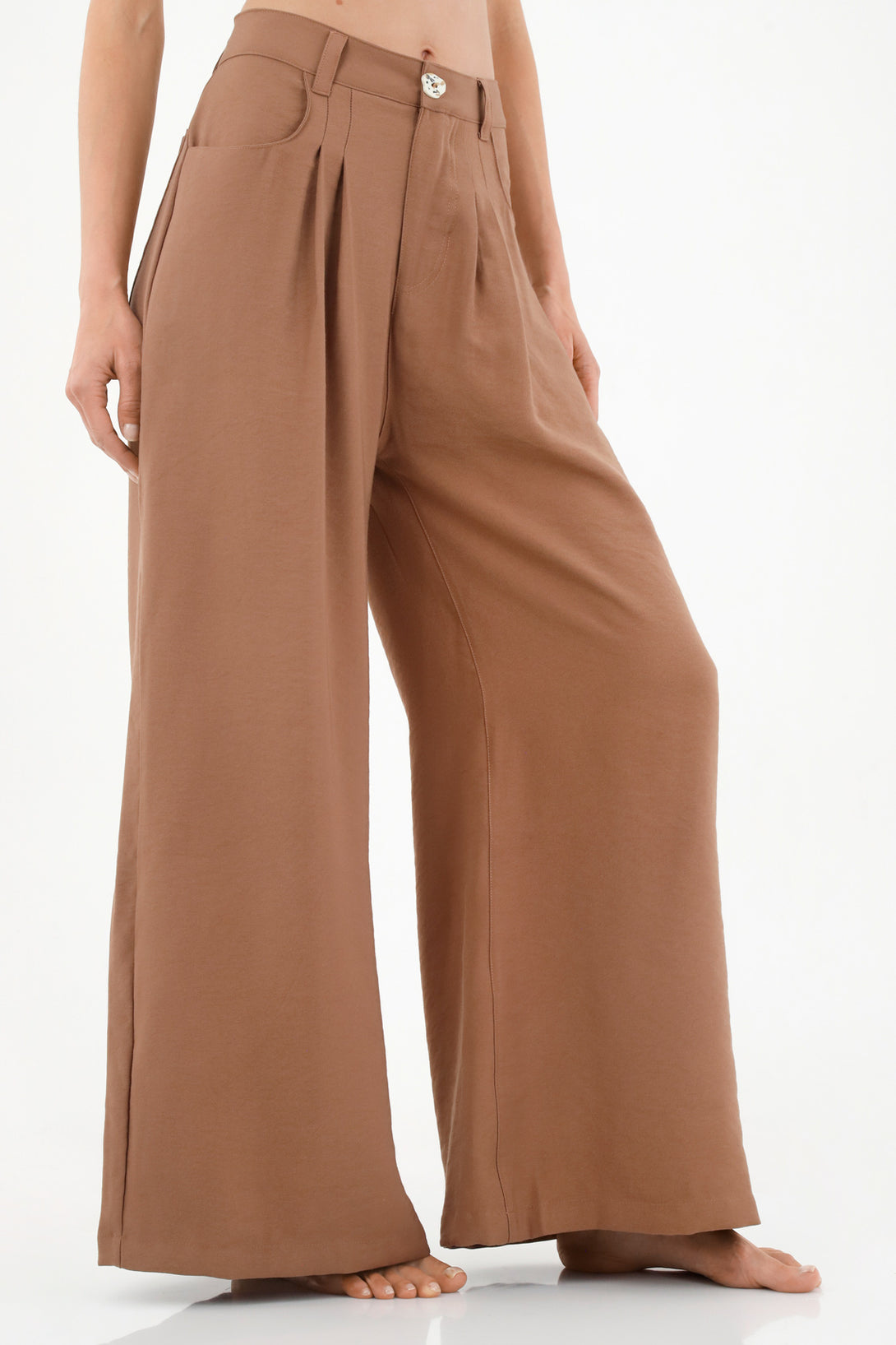 Women's Wide-Leg Brown Pants