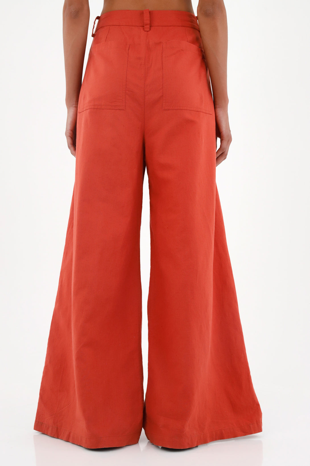 Pantalón en lino rojo para mujer