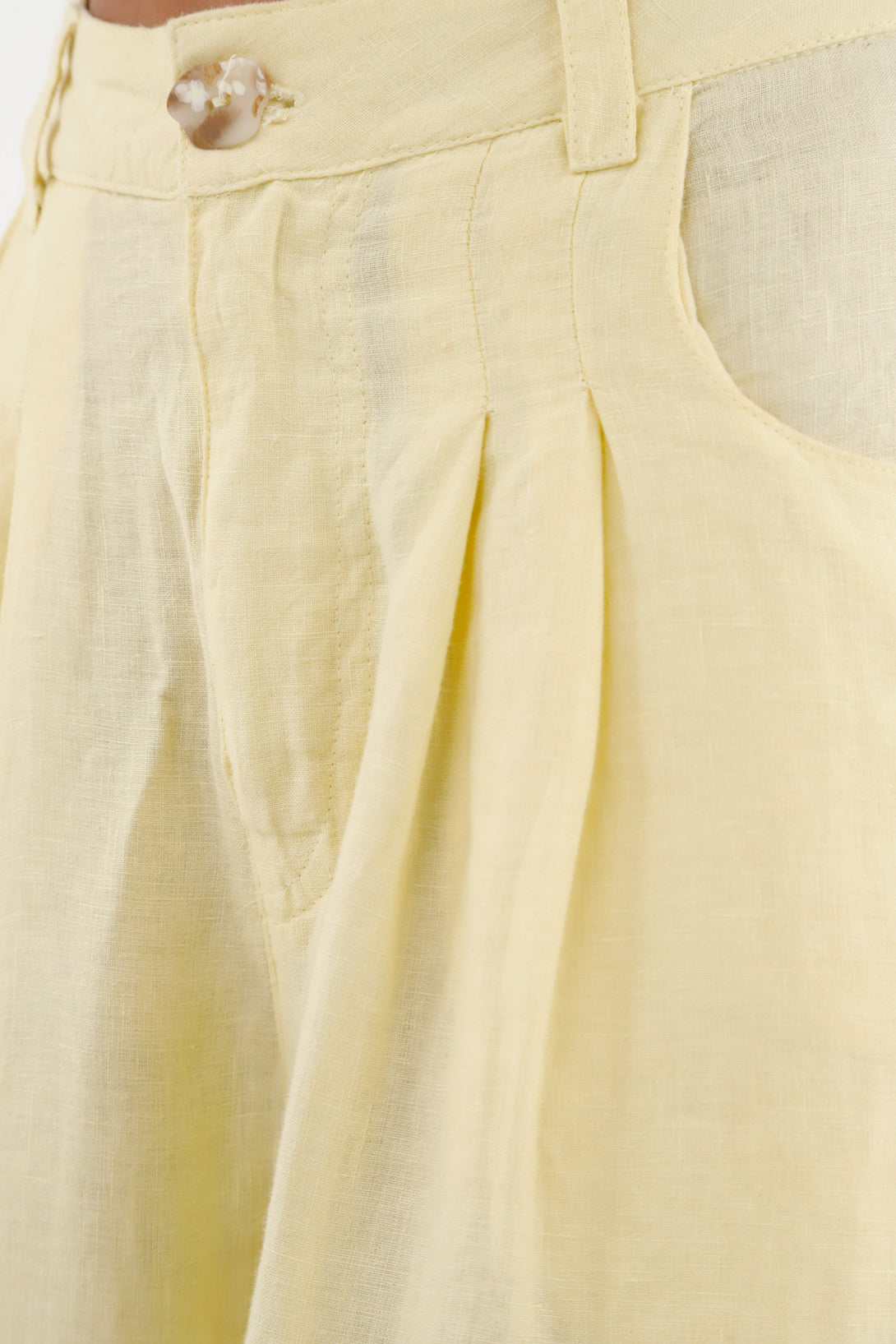 Women's Yellow Linen Pants