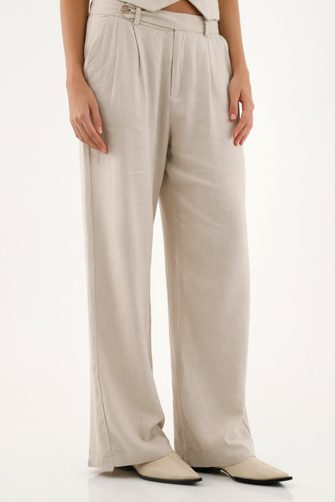 Women's Ecru Linen Pants