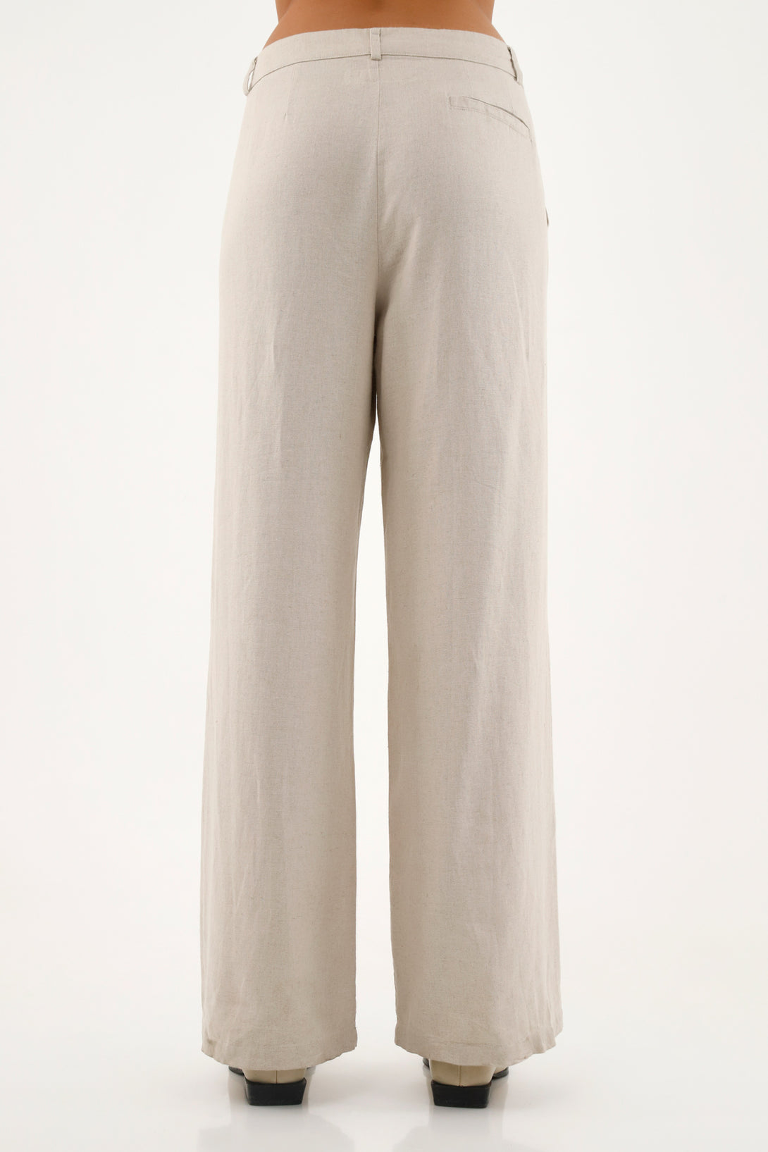 Pantalón crudo tipo lino para mujer