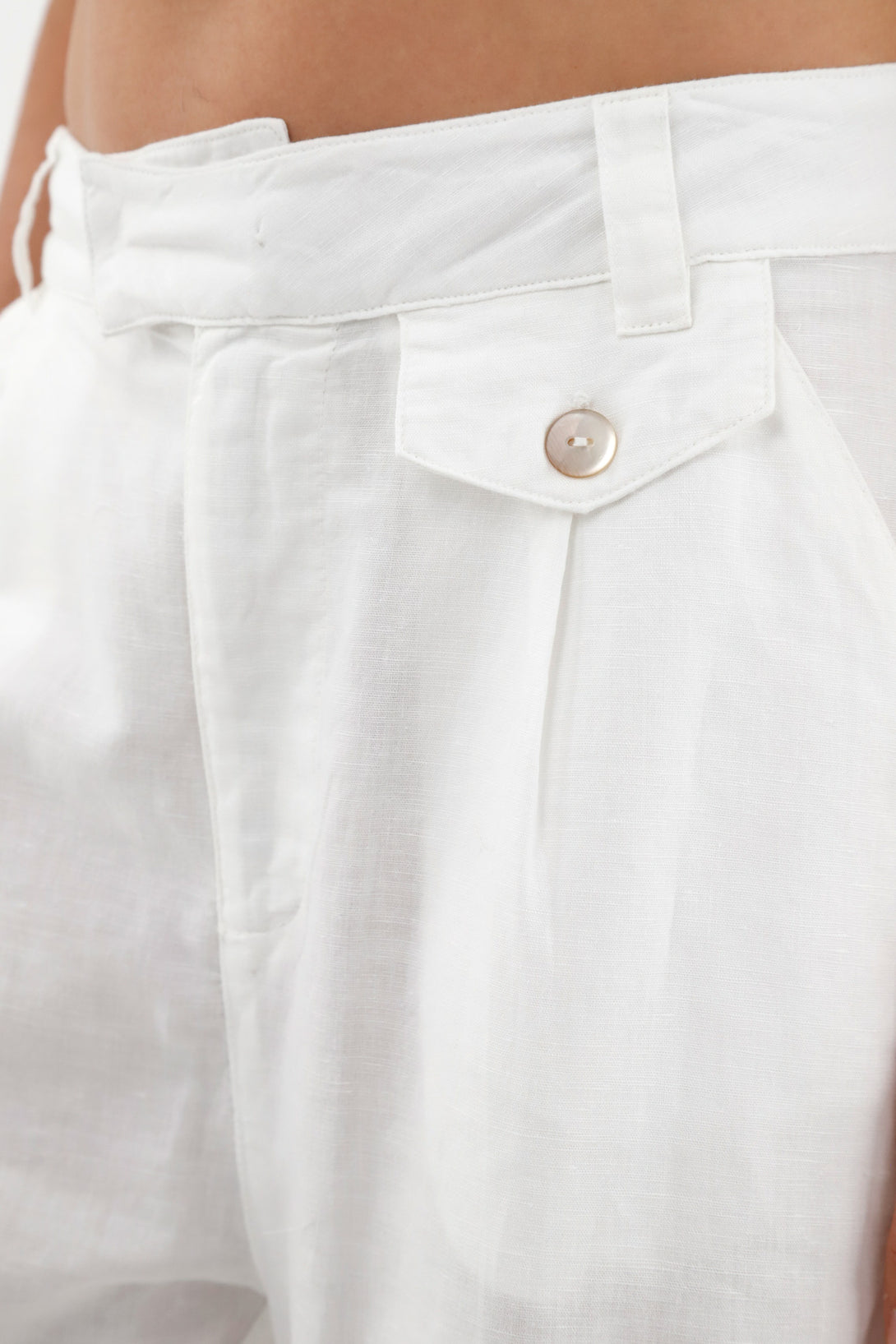 Women's White Linen Pants