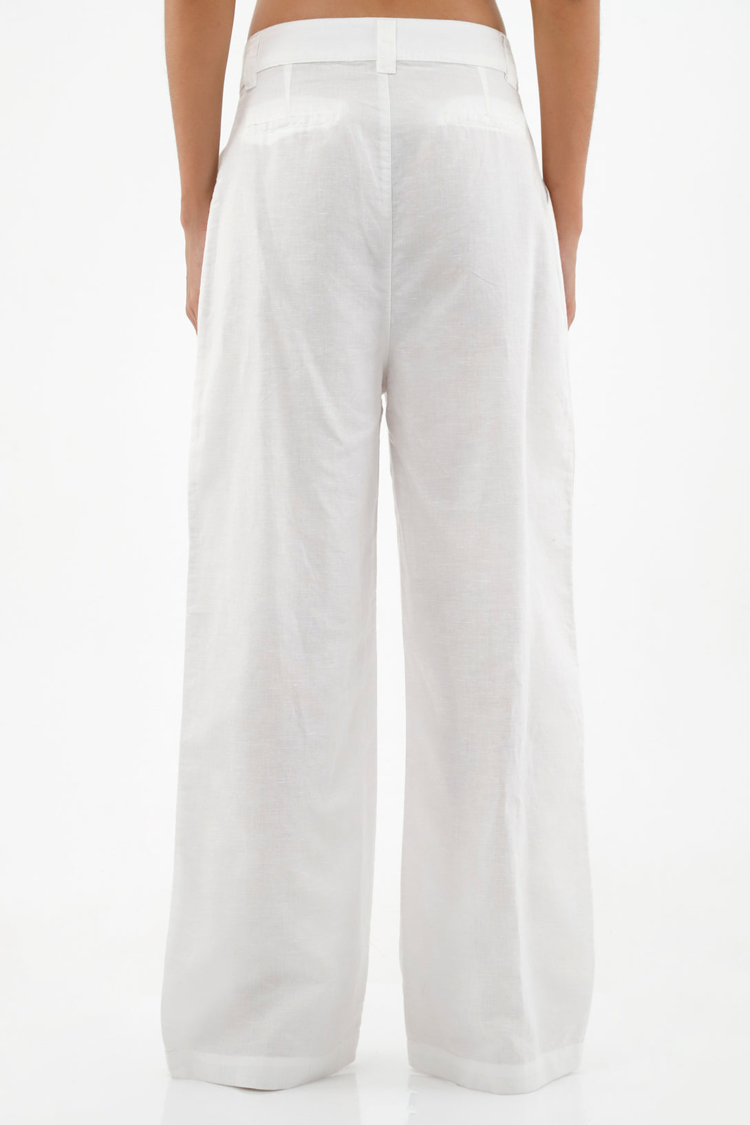 Pantalón blanco en lino para mujer