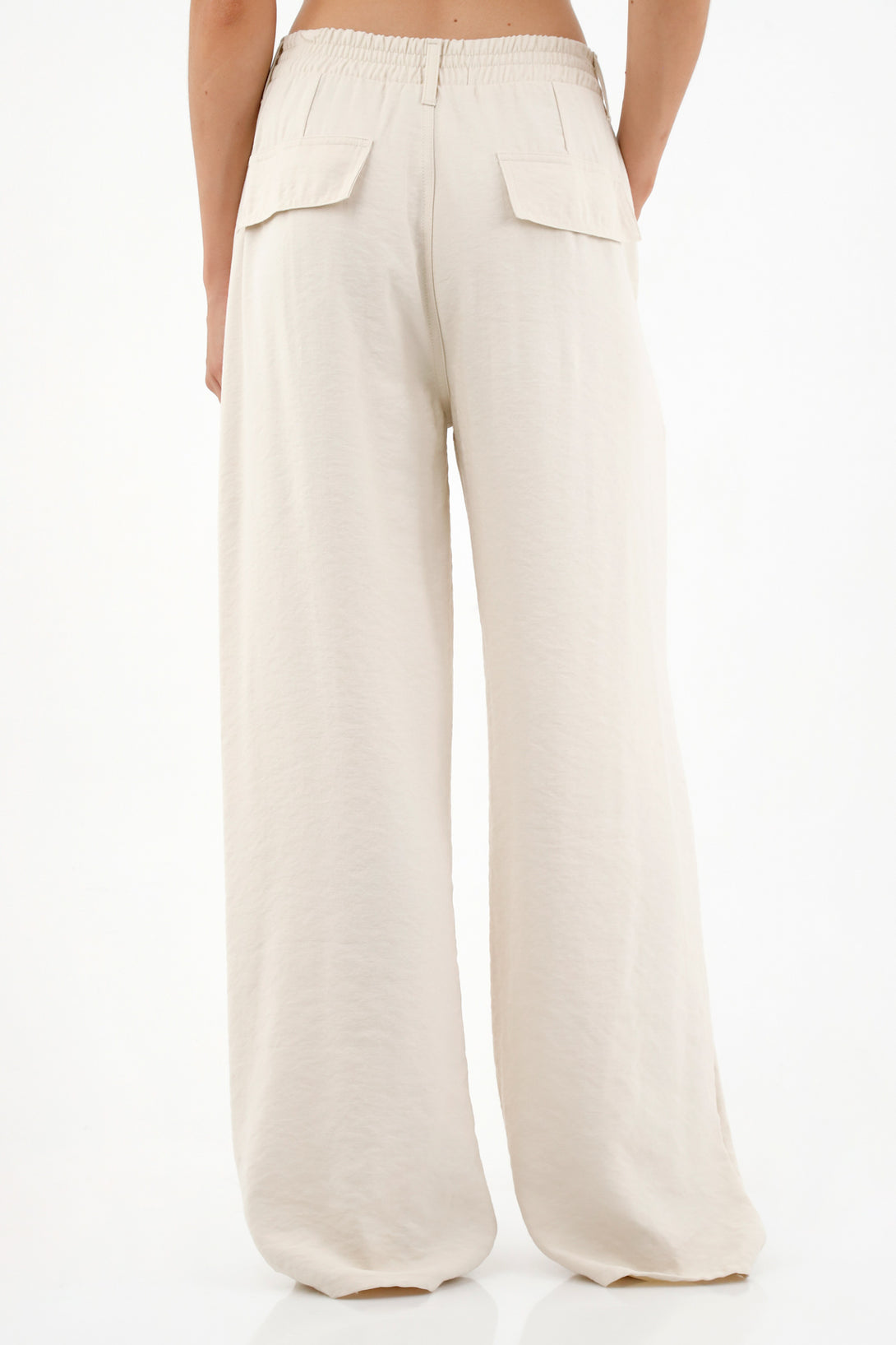 Women's Ecru Straight Leg Pants