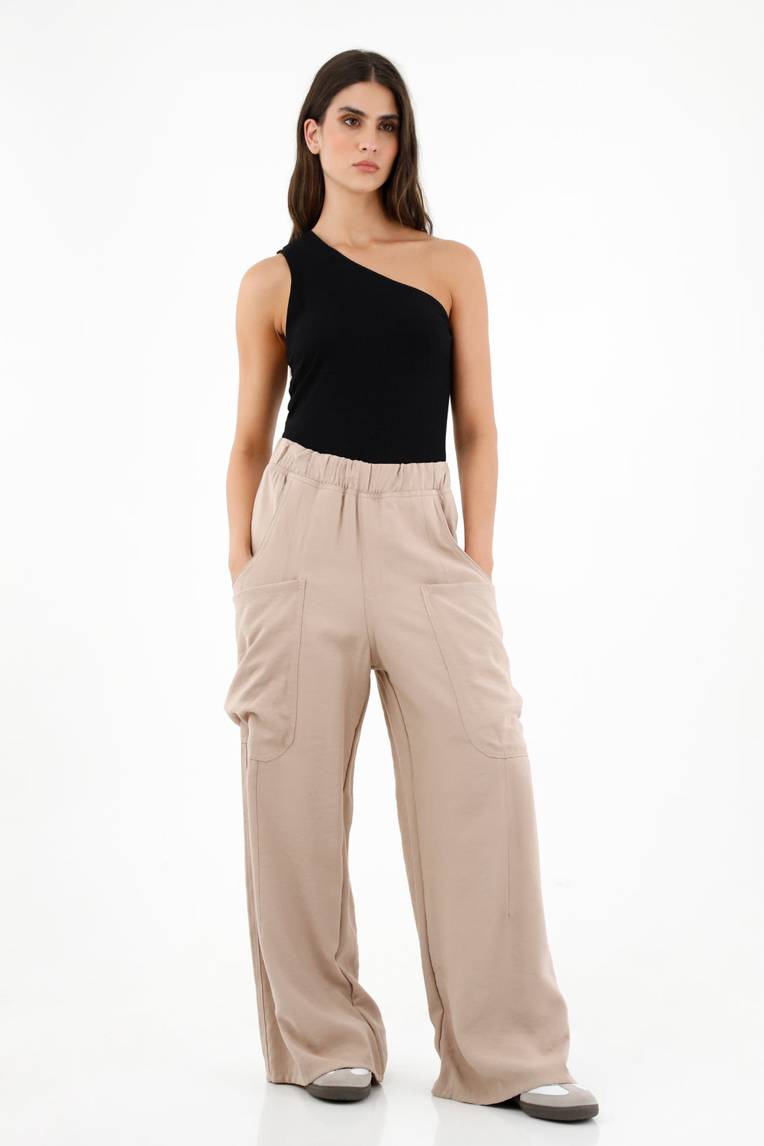 Women's Raw Elastic Waist Pants