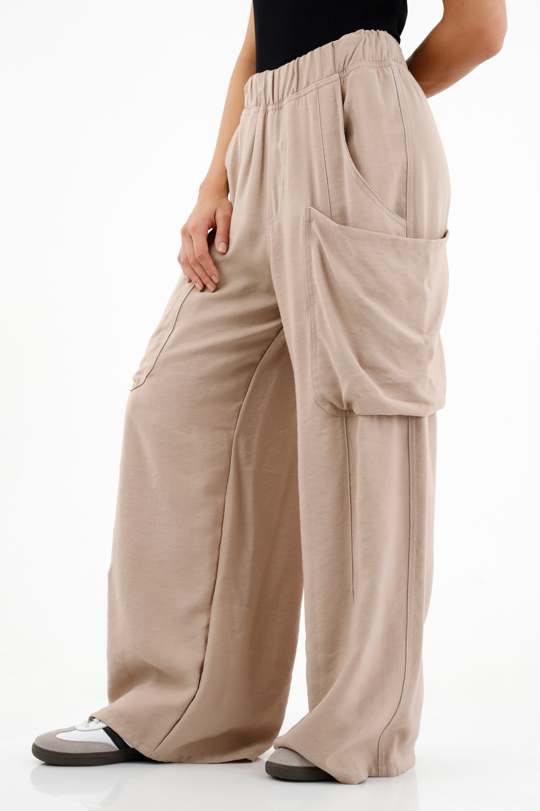 Women's Raw Elastic Waist Pants