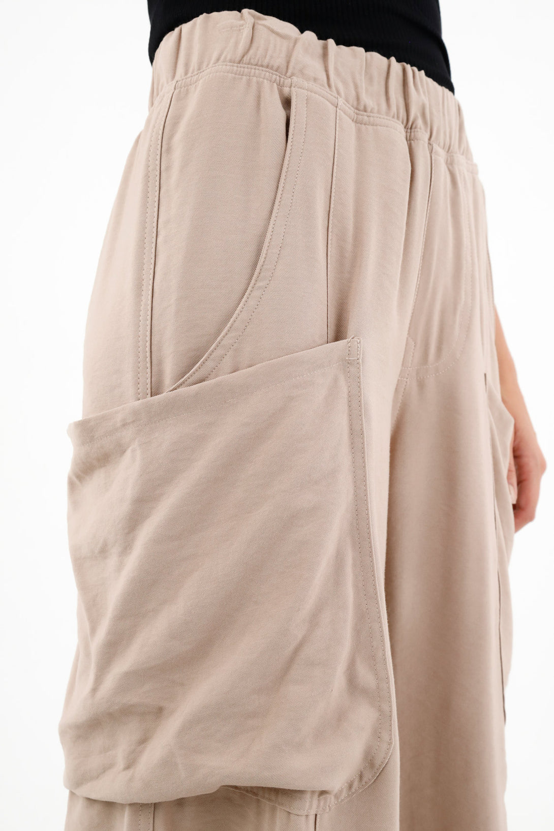 Women's Raw Elastic Waist Pants