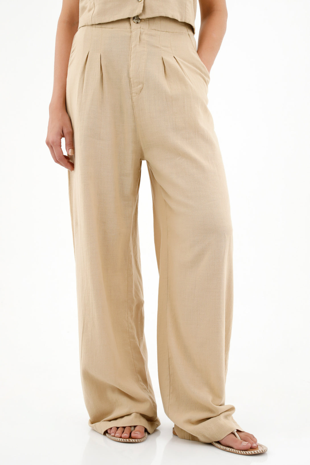 Women's Brown Pleated Pants