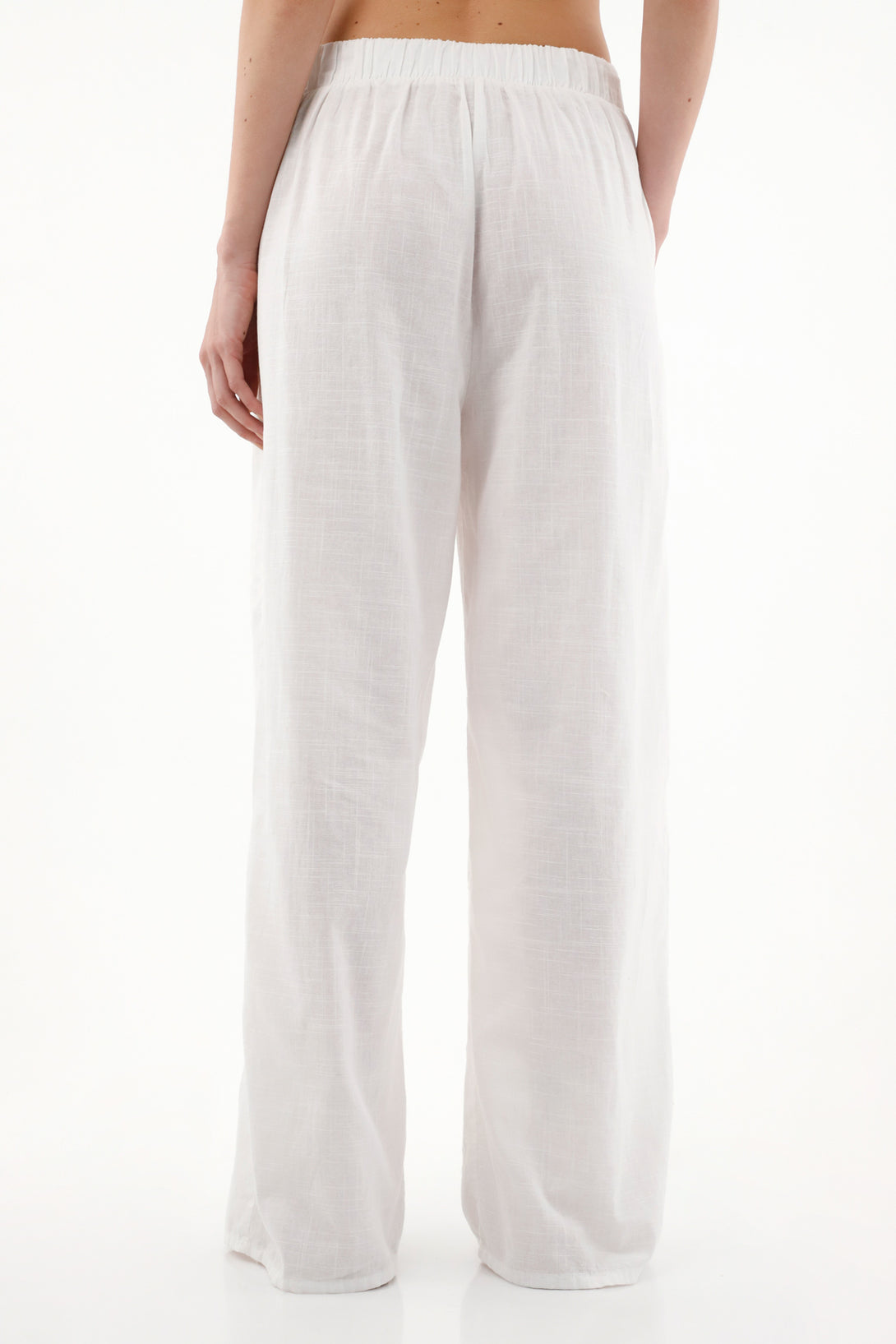 Women's Classic Pants with Embroidery on Raw Hem