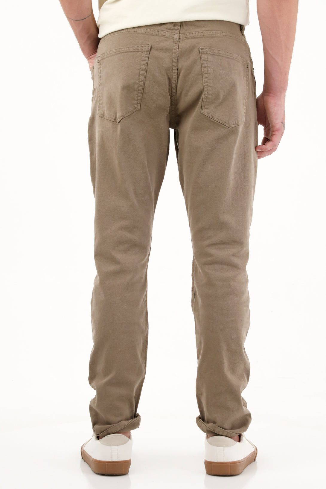 Men's Brown Skinny Five-Pocket Pants