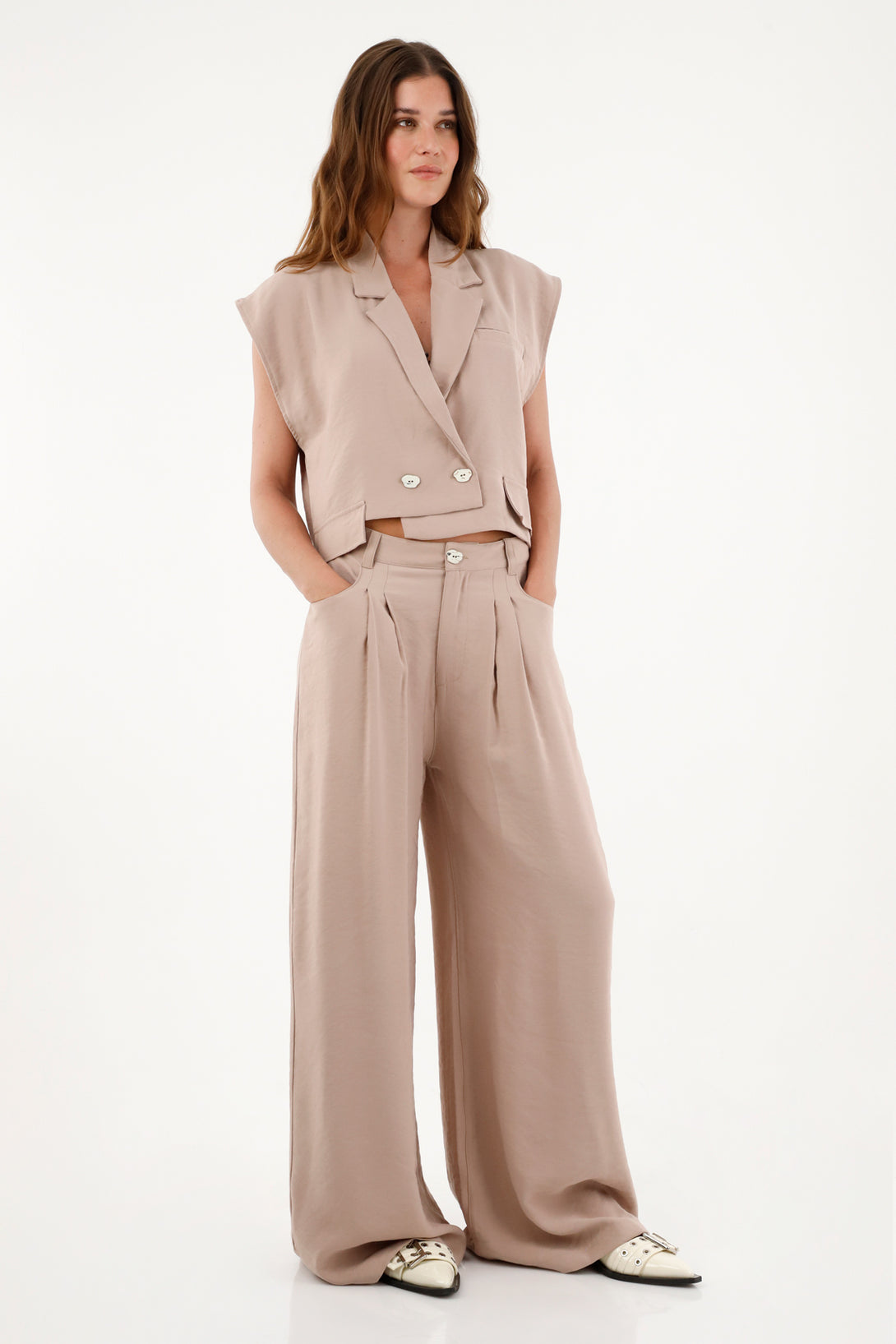 Pantalón Wide Leg tiro alto para mujer