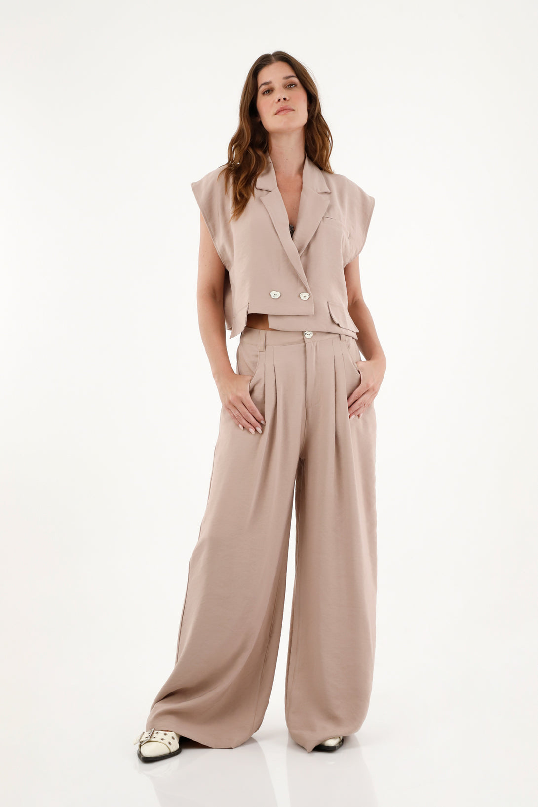 Pantalón Wide Leg tiro alto para mujer