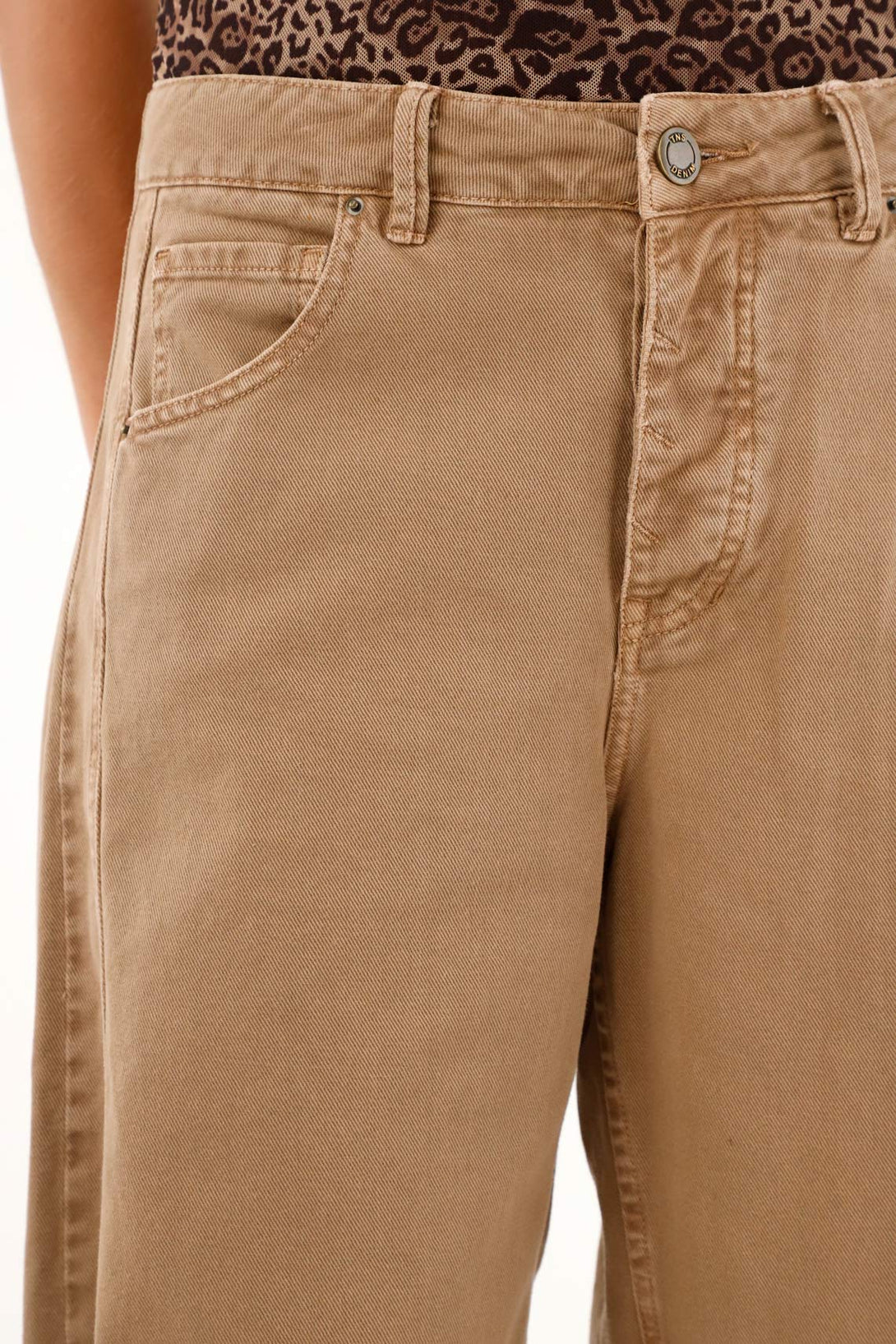 Women's Mid-Rise Brown Horseshoe Pants