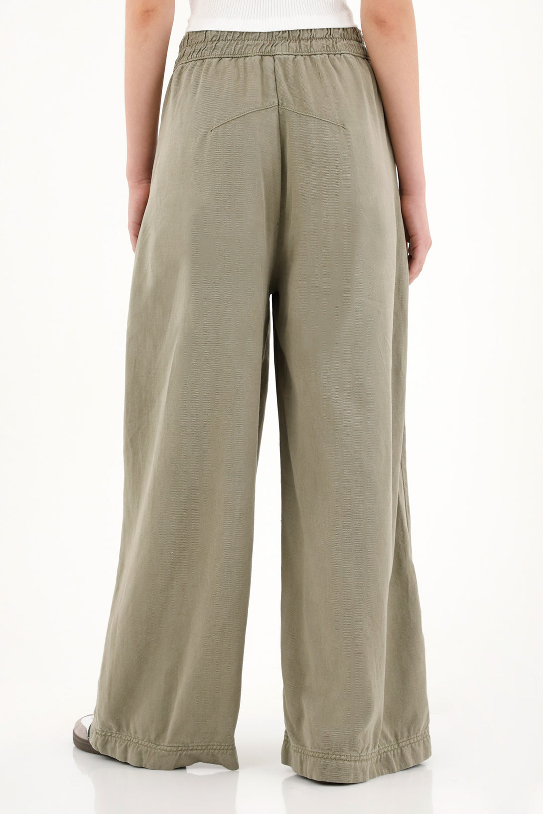 Women's green wide leg trousers