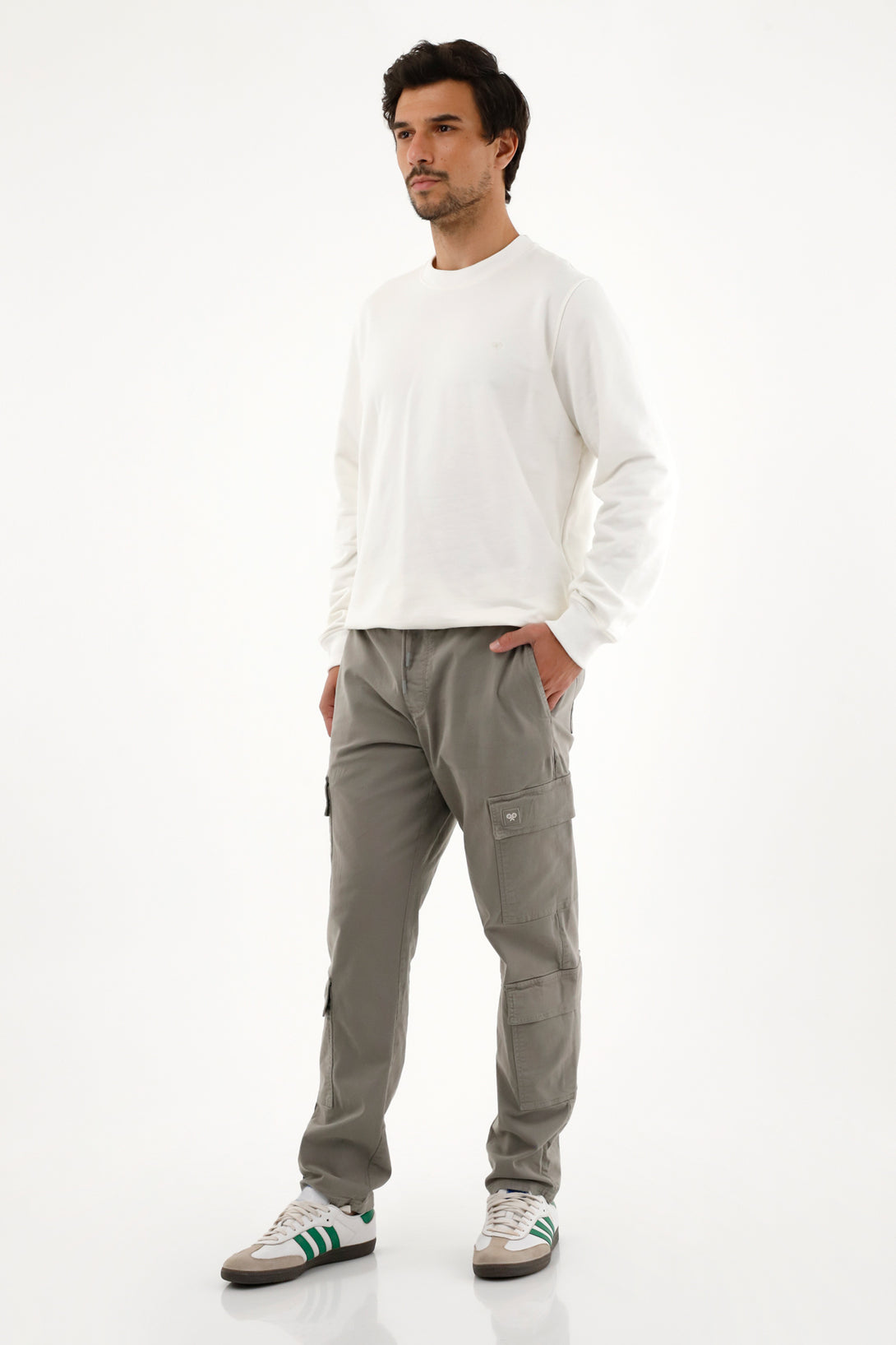 Men's gray drill jogger pants