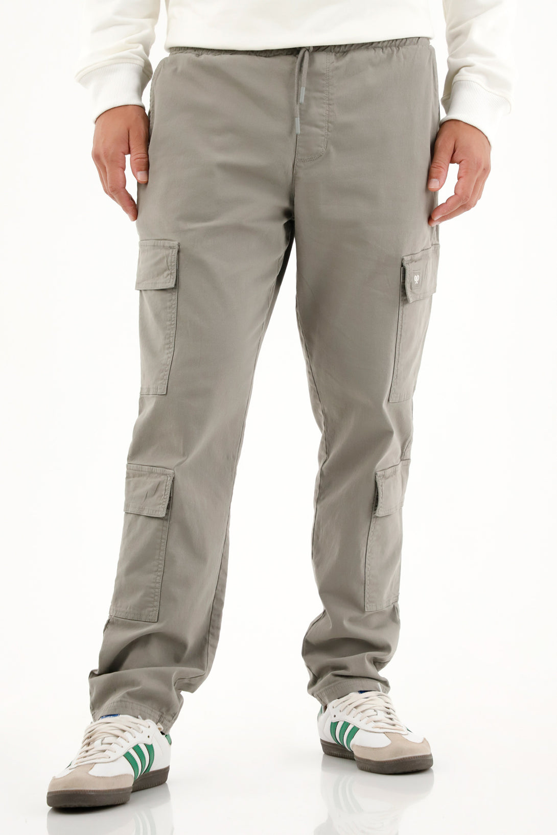 Men's gray drill jogger pants