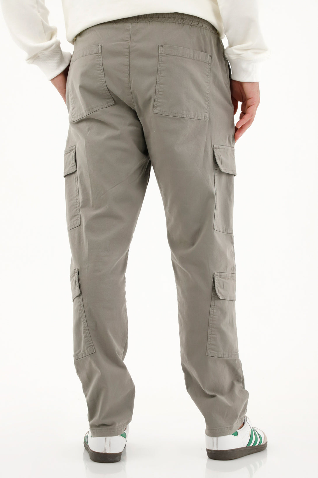 Men's gray drill jogger pants