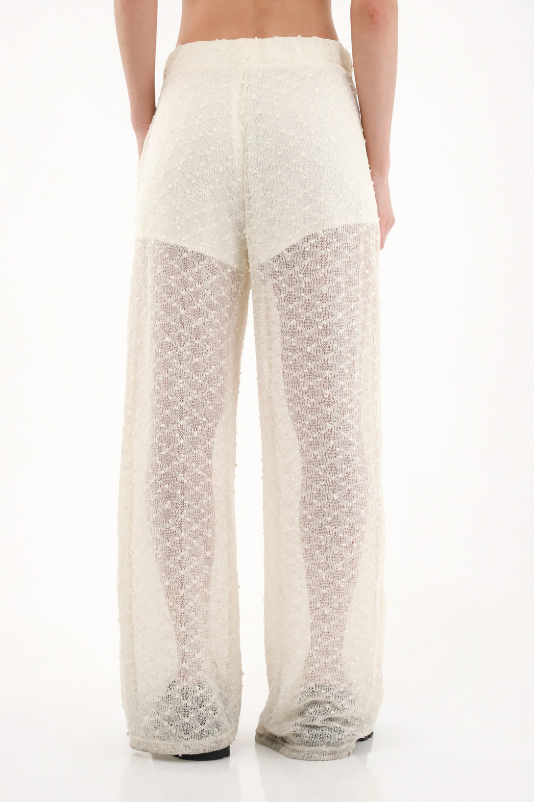 Women's Cream Wide Leg Pants