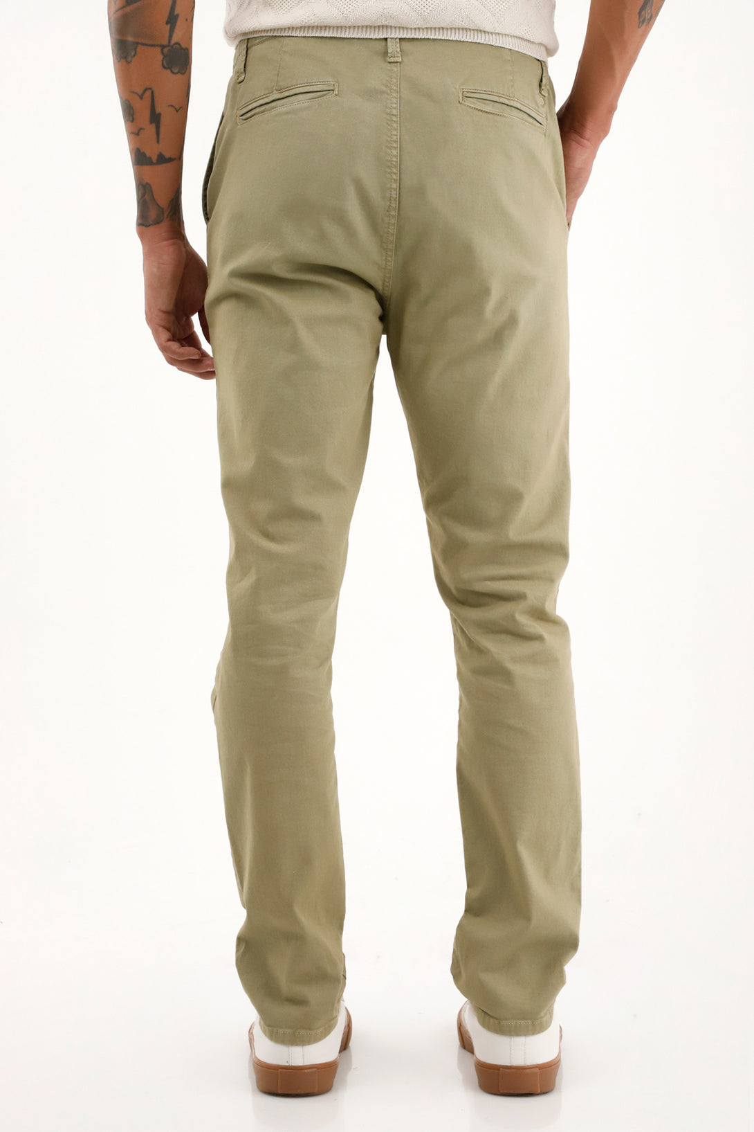 Pantalón tipo chino verde para hombre