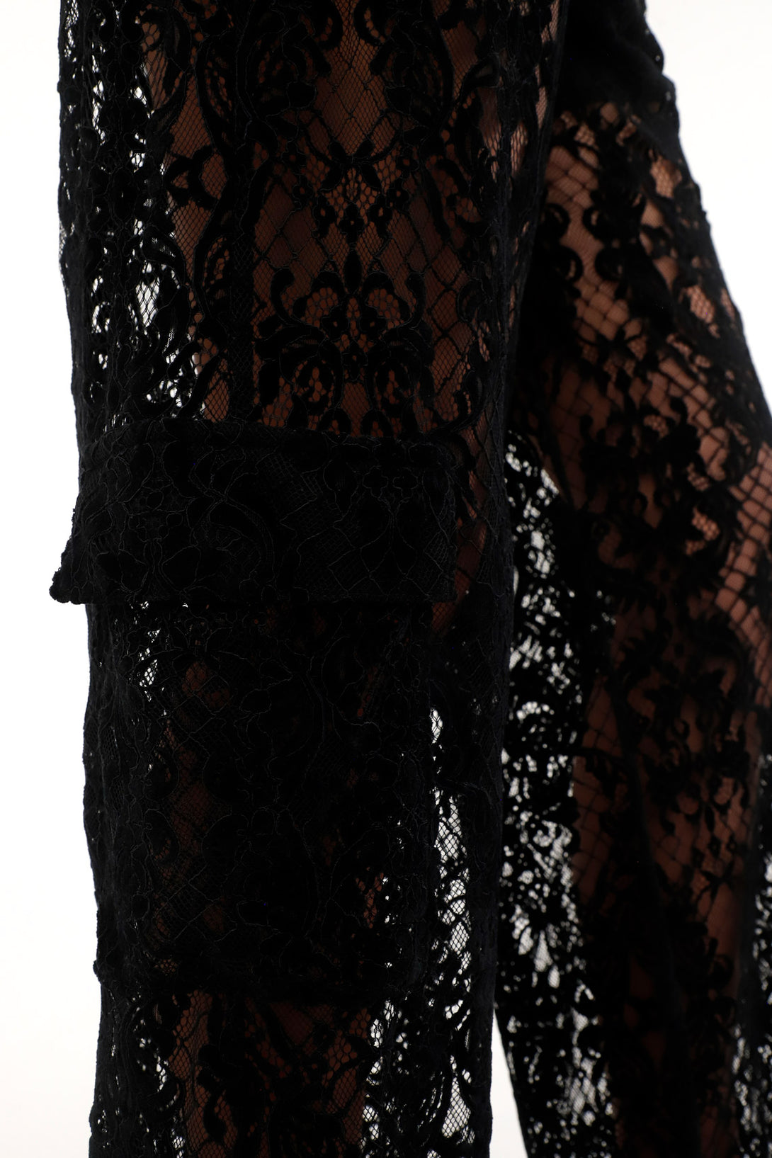 Women's Black Lace Wide Leg Pants