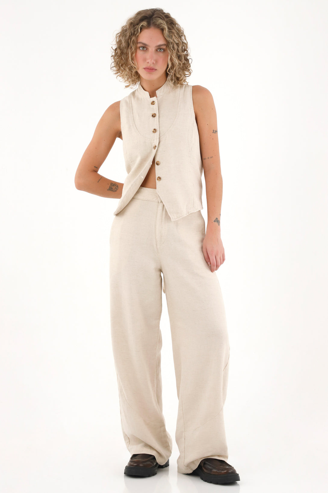 Woman's Raw Cut Front Pants