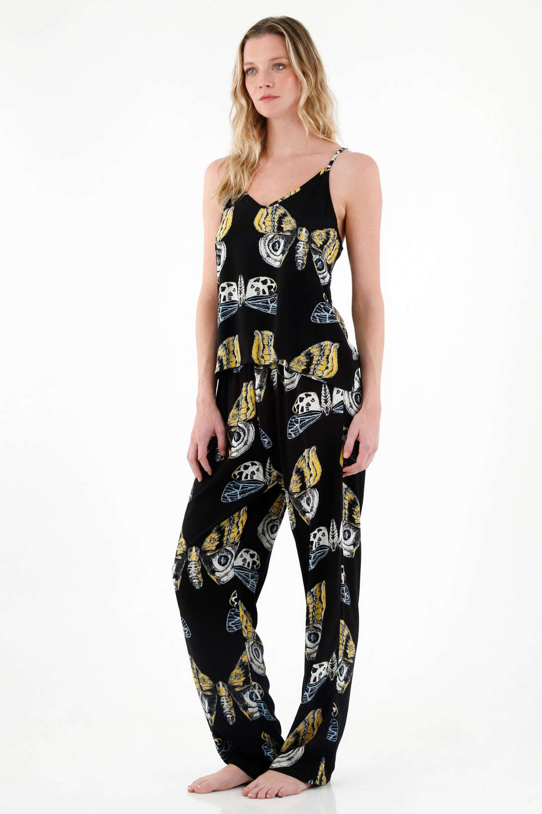 Women's Long Pants Pajama Set with Print