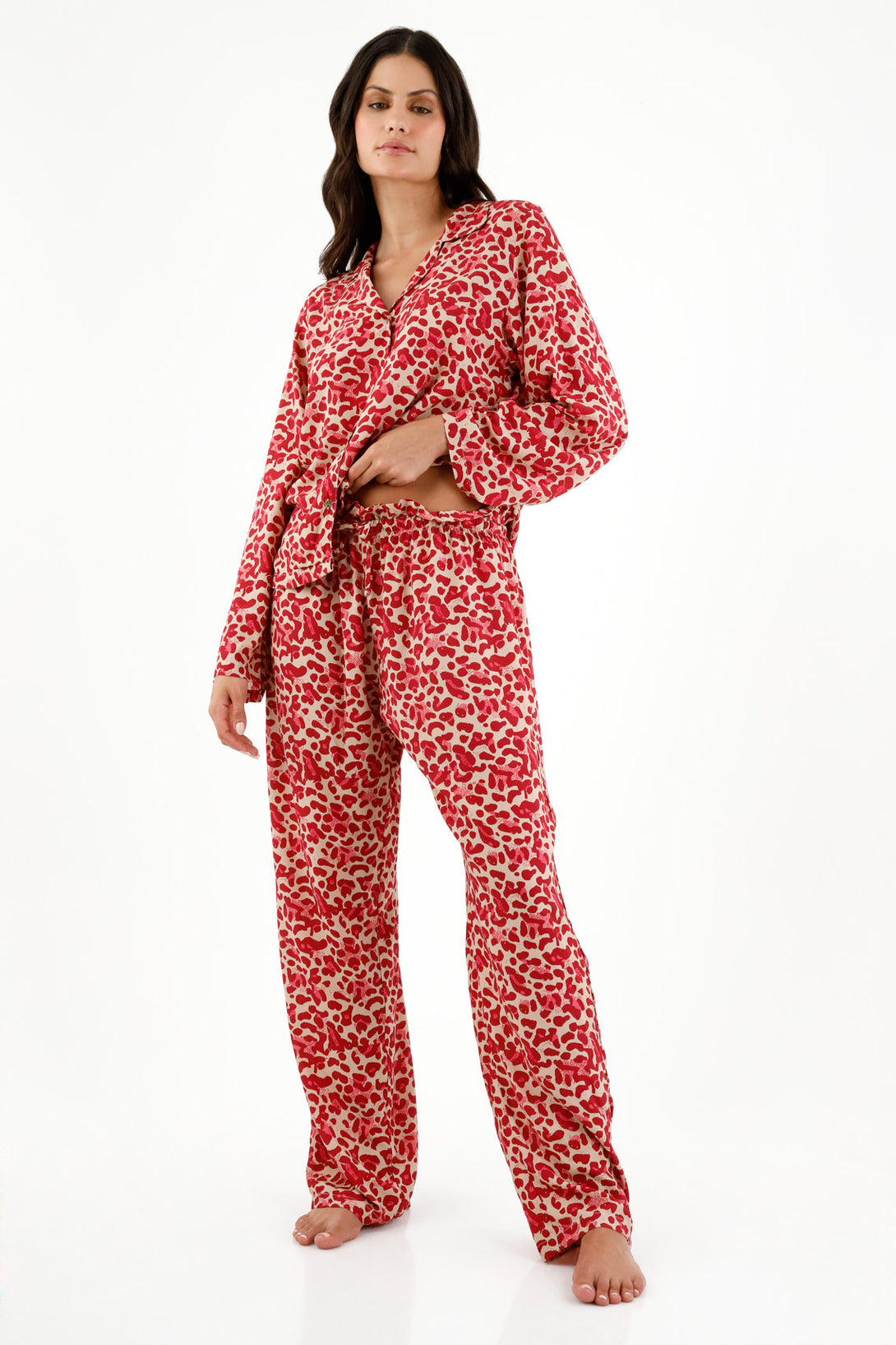 Women's Long-Sleeve Animal Print Pajamas