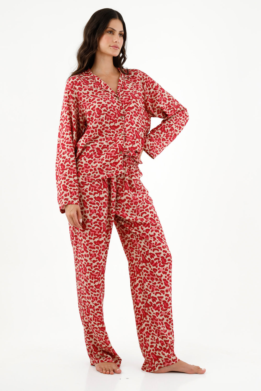 Women's Long-Sleeve Animal Print Pajamas