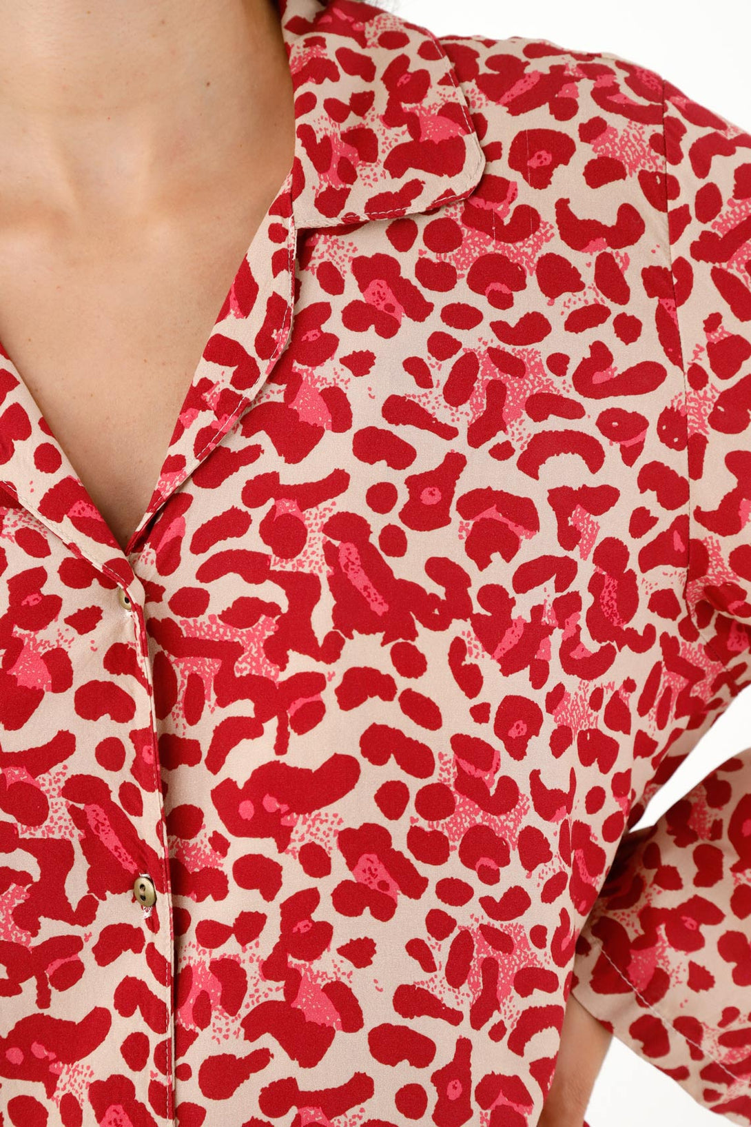 Pijama manga larga de animal print para mujer