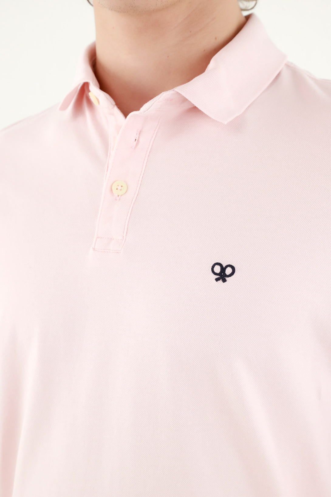 Polo rosada manga corta para hombre