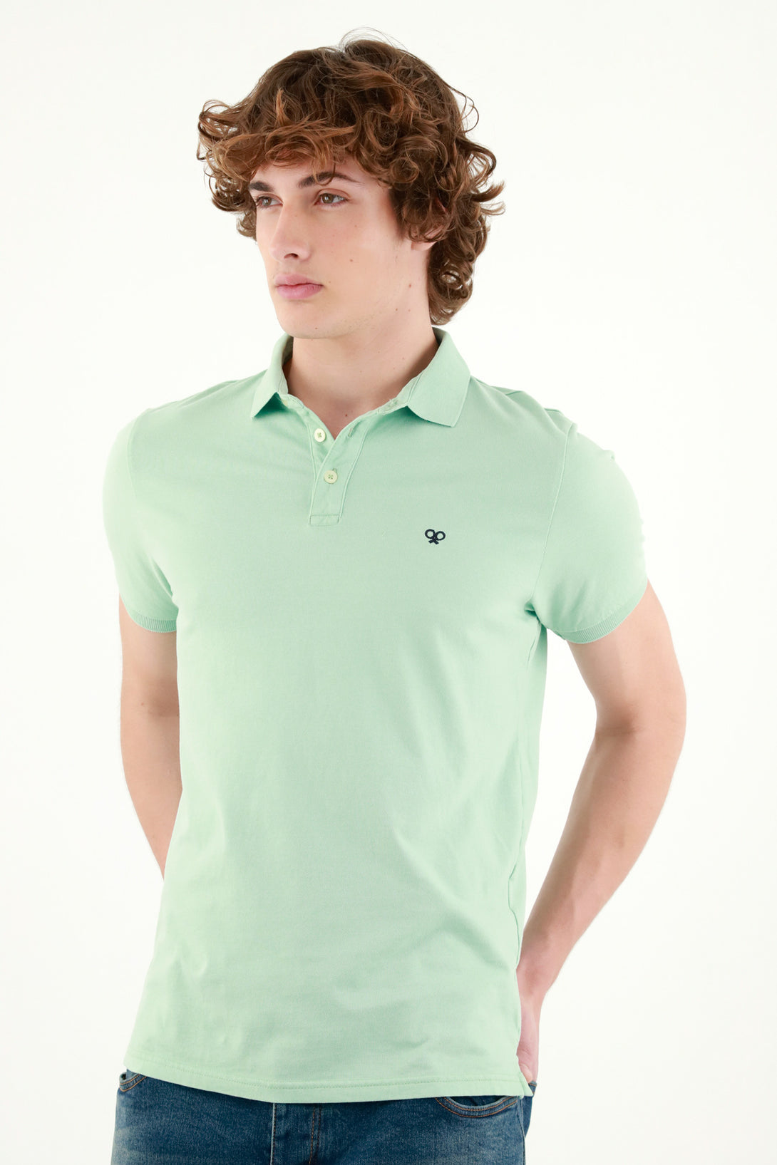 Polo verde manga corta para hombre