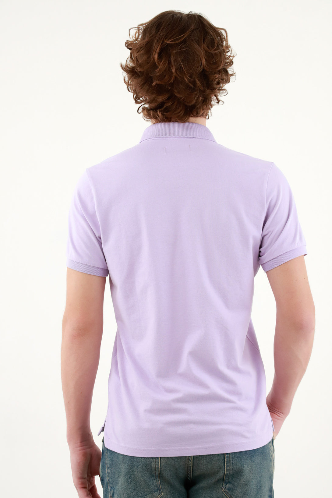 Polo morada manga corta para hombre