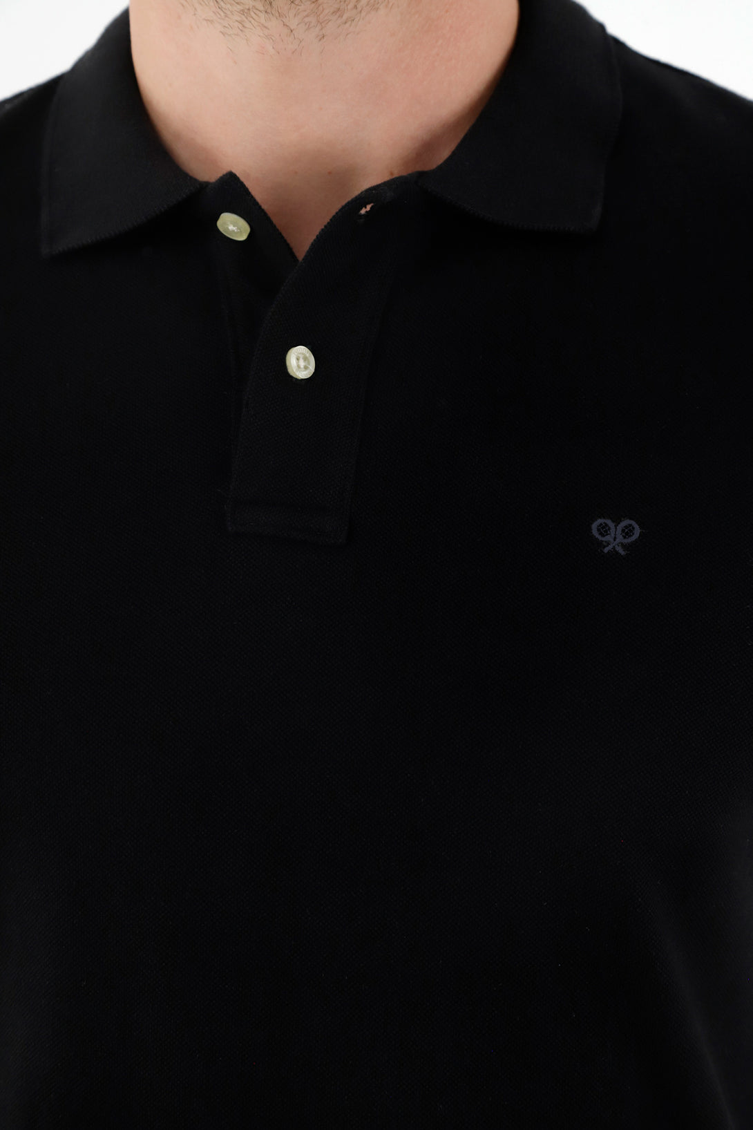 Men's Black Multicolor Polo Shirt