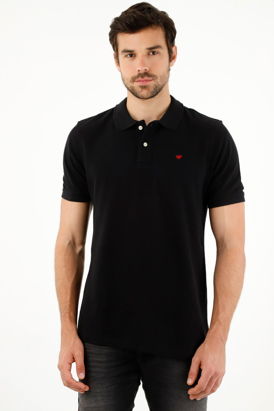 Men's Black Multicolor Polo Shirt