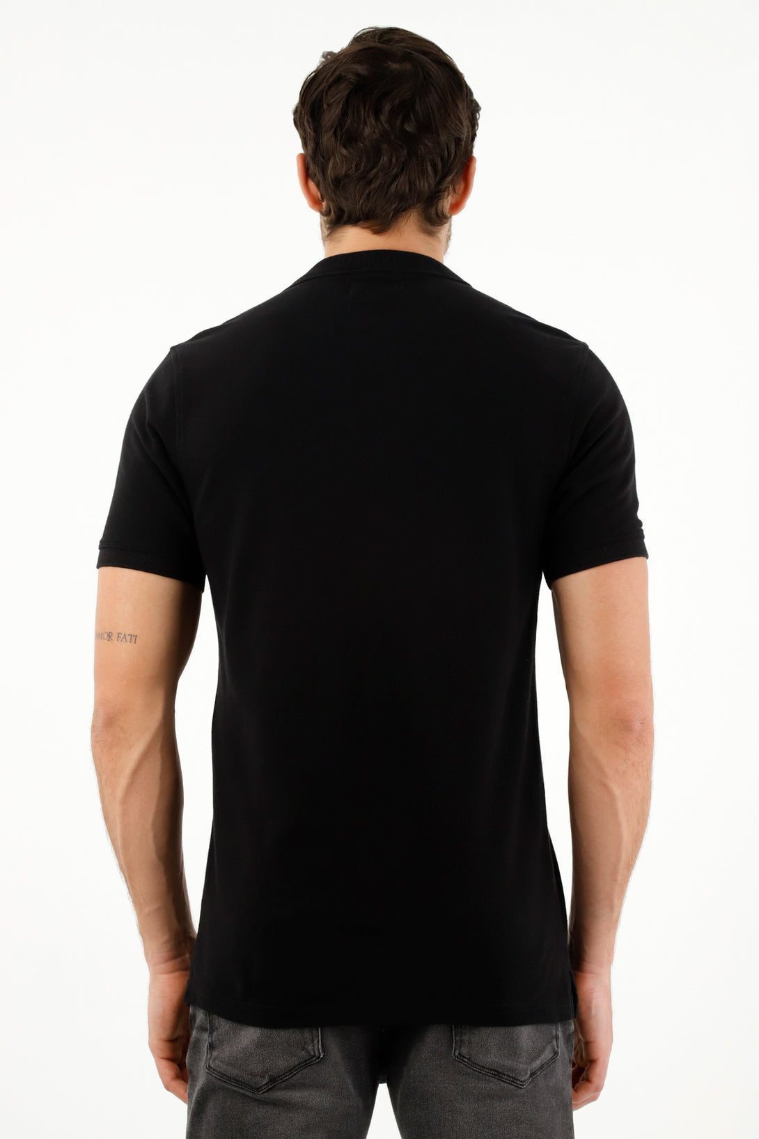 Men's Black Multicolor Polo Shirt