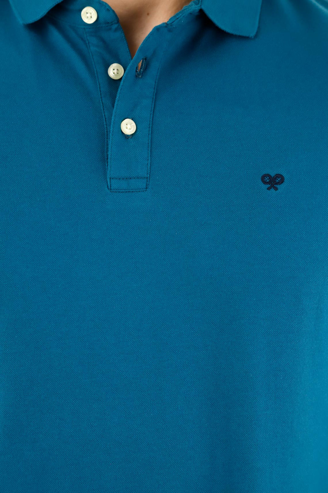 Polo azul con raqueta malla para hombre